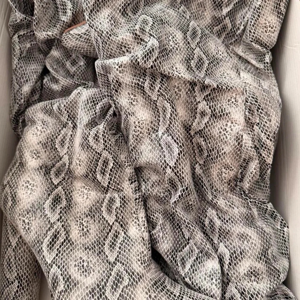 Fashion Nova Snake-Print Over-the-Knee Boots - Gray Beige